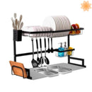Estante de Cocina de Dos Niveles – Escurridor Elegante y Multifuncional de Acero Inoxidable