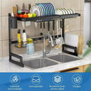 Estante de Cocina de Dos Niveles – Escurridor Elegante y Multifuncional de Acero Inoxidable