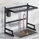 Estante de Cocina de Dos Niveles – Escurridor Elegante y Multifuncional de Acero Inoxidable