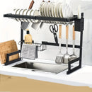 Estante de Cocina de Dos Niveles – Escurridor Elegante y Multifuncional de Acero Inoxidable