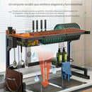 Estante de Cocina de Dos Niveles – Escurridor Elegante y Multifuncional de Acero Inoxidable