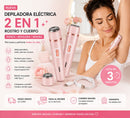 Depiladora Eléctrica 2 en 1 elimina el vello de bikini, axilas y rostro de forma rápida, cómoda y sin dolor ✨